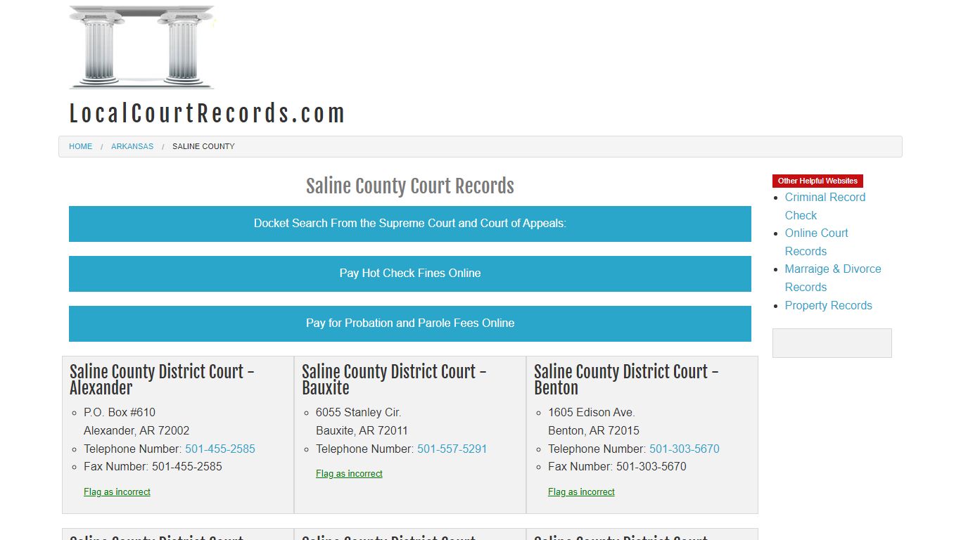 Saline County Court Records - Arkansas